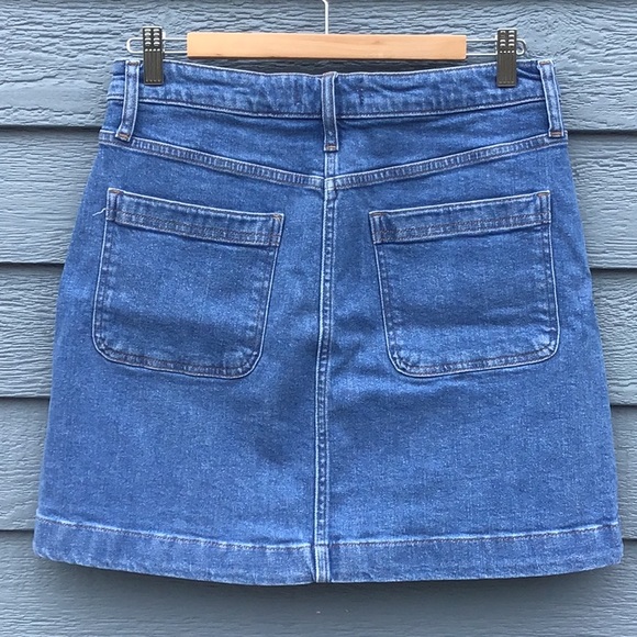 NWOT Madewell Button-Up Patch Pocket Denim Skirt - Picture 5 of 11